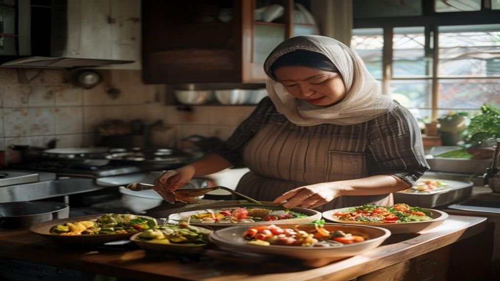 Ilustrasi ide bisnis modal kecil: toko online, warung makanan, dan jasa kebersihan