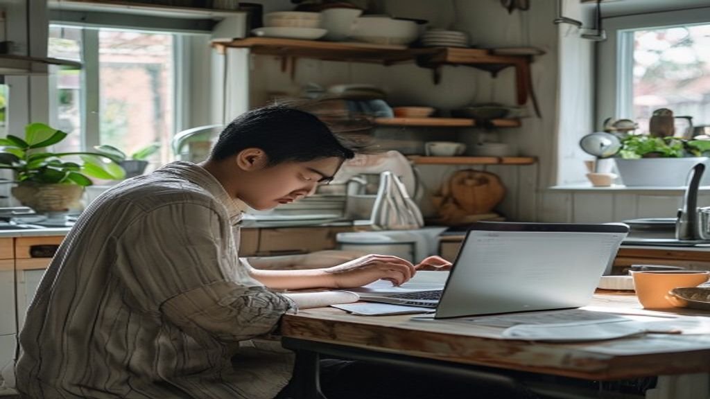 Gambar menampilkan ide bisnis modal kecil seperti usaha kuliner rumahan, kerajinan tangan, dan dropshipping.
