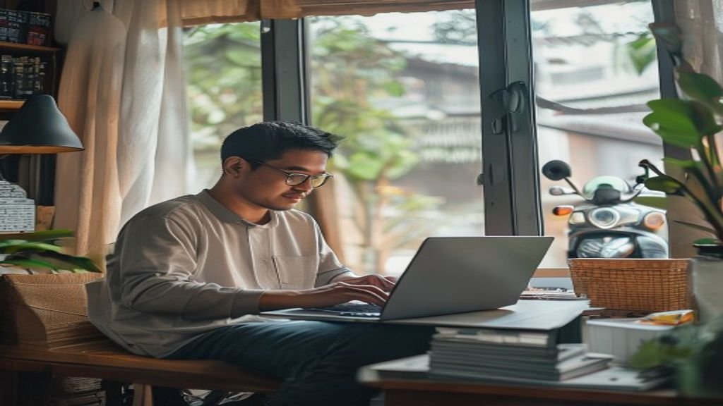 Ilustrasi ide bisnis modal kecil: usaha rumahan, online shop, dan layanan jasa dengan investasi minimal