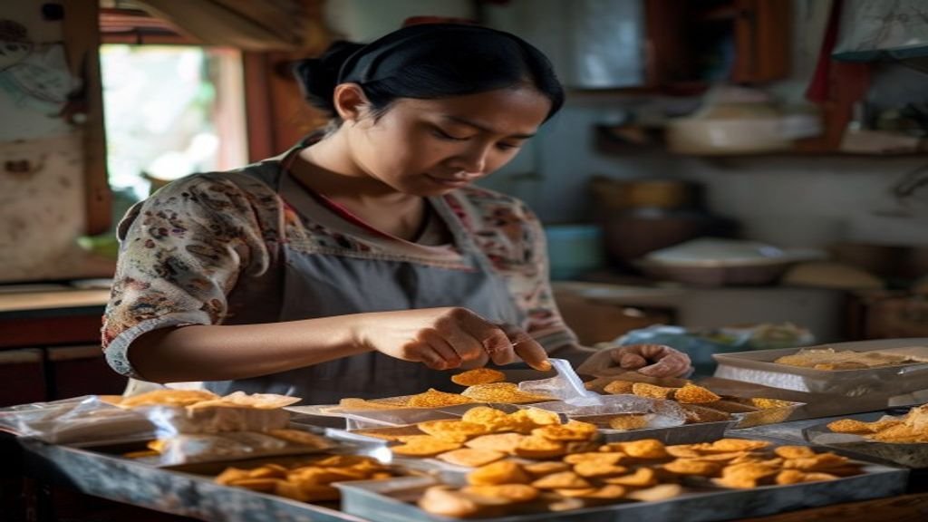 Ilustrasi ide bisnis modal kecil: toko online handmade, warung kopi mini, atau layanan kebersihan rumah
