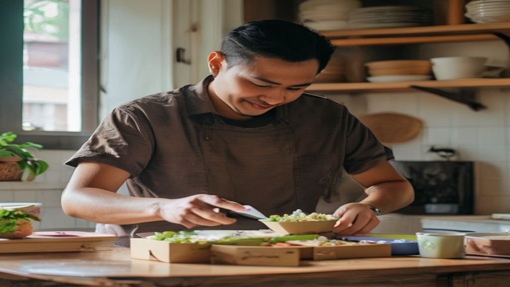 Ilustrasi beberapa ide bisnis modal kecil seperti kios makanan, jasa percetakan, dan penjualan online.