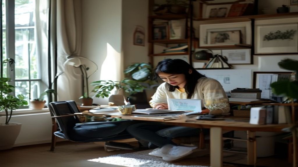 Ilustrasi ide bisnis modal kecil: usaha rumahan, jualan online, atau kios makanan dengan investasi minimal.