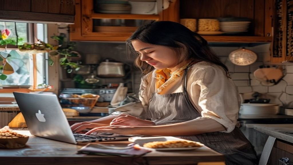 Ilustrasi beberapa ide bisnis modal kecil seperti kios makanan, jasa kebersihan, dan penjualan online