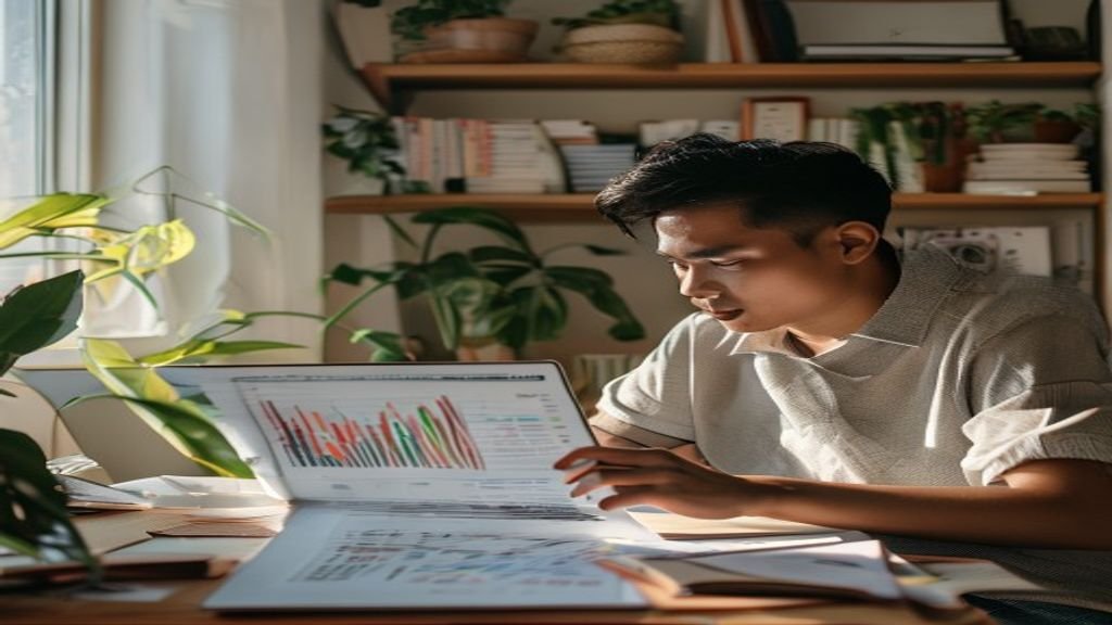 Gambar ilustrasi ide bisnis modal kecil seperti kios makanan, layanan kebersihan, dan toko online