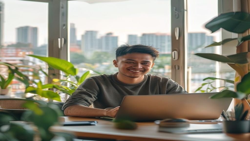 Ilustrasi ide bisnis modal kecil seperti kios makanan, layanan kebersihan, dan penjualan online.