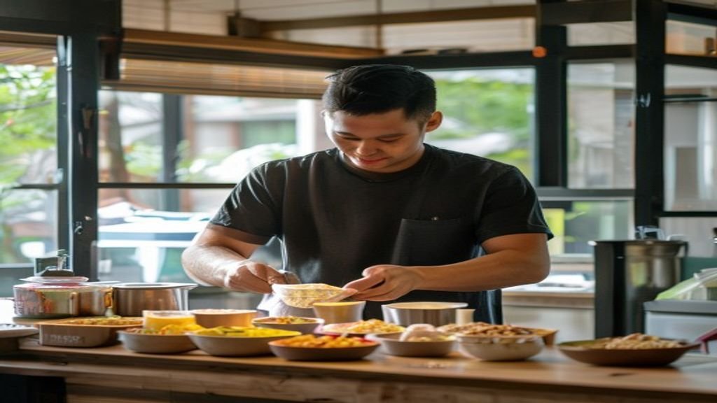Grafik menampilkan 5 ide bisnis modal kecil yang menguntungkan untuk memulai usaha dengan investasi terbatas