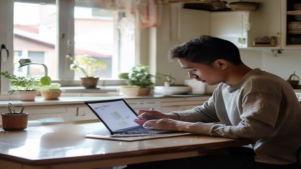 Gambar menampilkan 5 ide bisnis dengan modal kecil, seperti warung kopi, jualan online, dan kerajinan tangan.