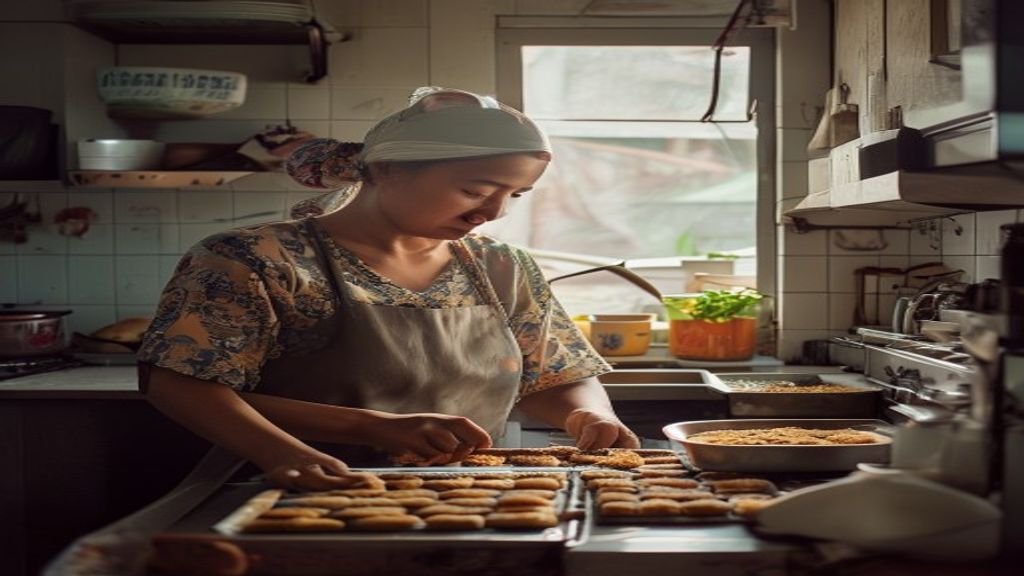 Gambar menunjukkan contoh ide bisnis modal kecil: warung makanan, toko online, dan kerajinan tangan.