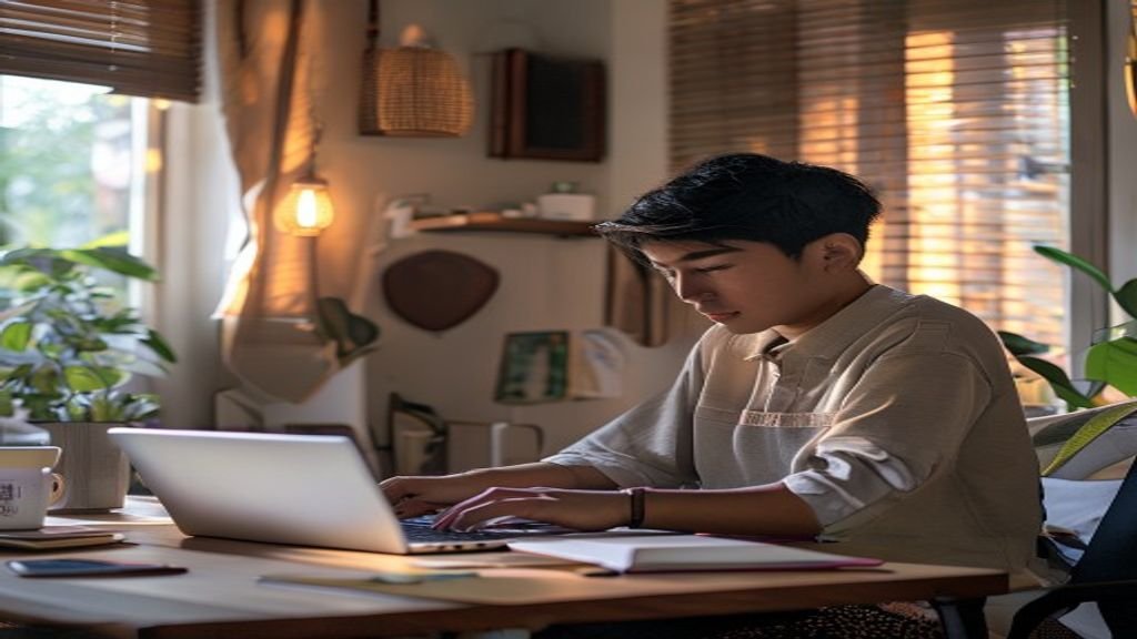 Ilustrasi ide bisnis modal kecil menampilkan usaha rumahan kreatif dengan investasi minimal
