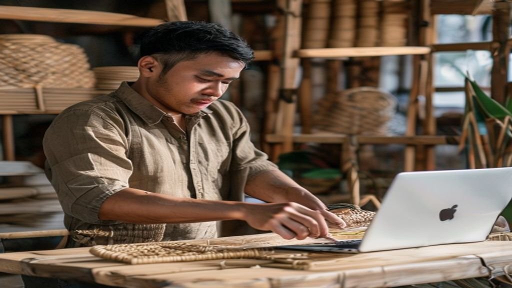 Ilustrasi beragam ide bisnis modal kecil seperti kios makanan, layanan kebersihan, dan toko online