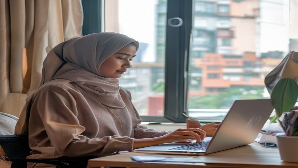 Ilustrasi ide bisnis modal kecil seperti kios makanan, jualan online, atau warung kopi sederhana.