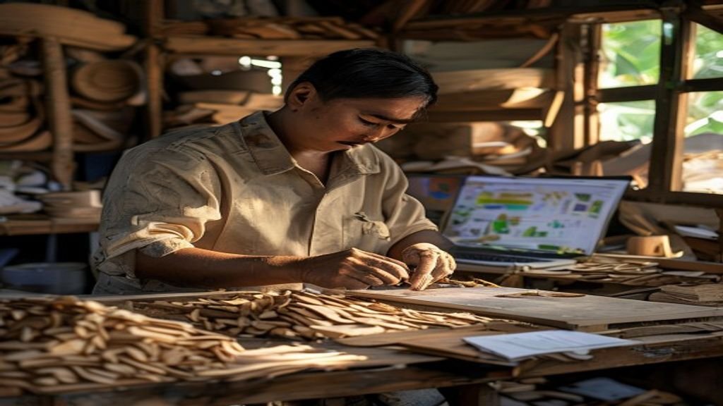 Gambar ide bisnis modal kecil menampilkan usaha rumahan sederhana dengan investasi minimal.