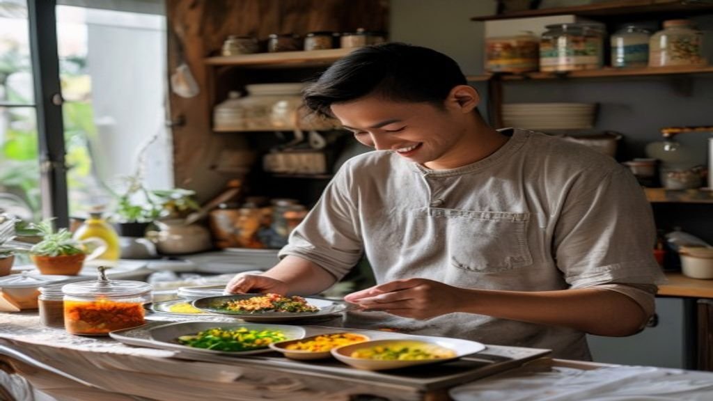 Ilustrasi ide bisnis dengan modal kecil: usaha rumahan, jualan online, atau katering sederhana