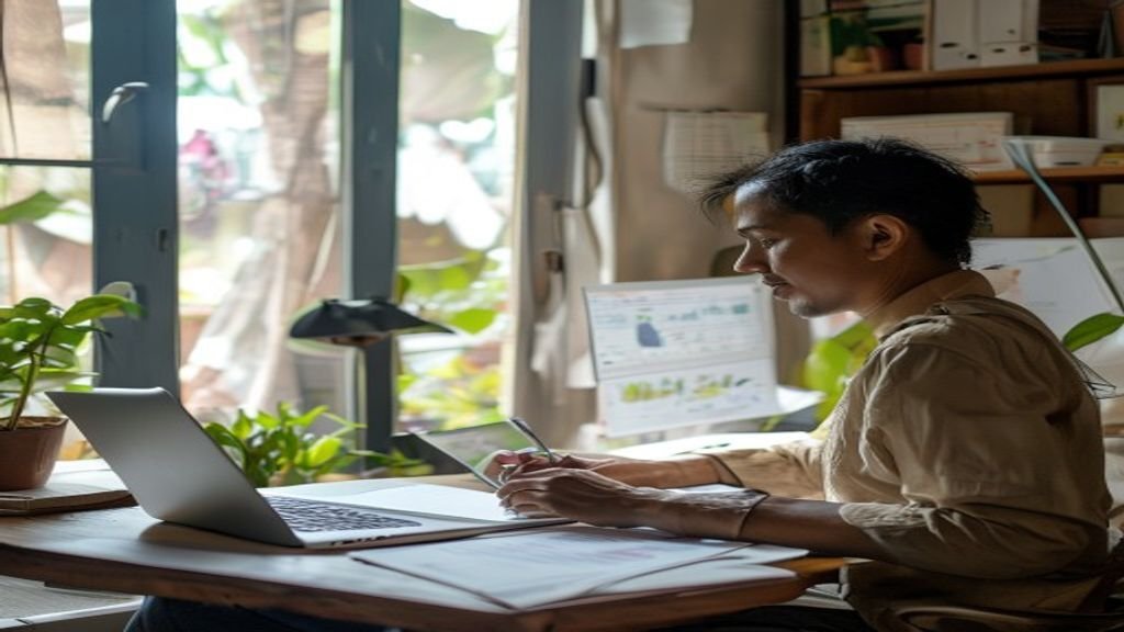 Ilustrasi ide bisnis modal kecil dengan contoh produk kreatif dan startup sederhana