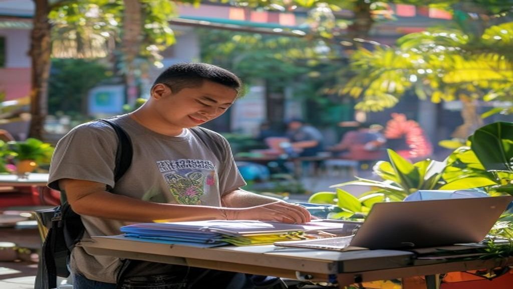 Ilustrasi ide bisnis modal kecil dengan produk kreatif dan strategi pemasaran sederhana.
