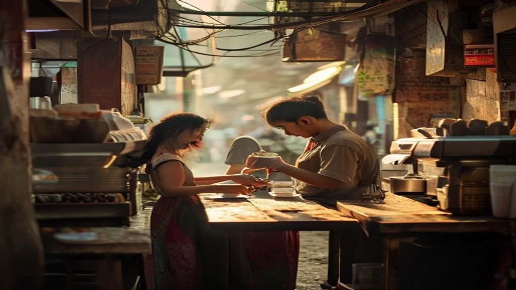 Ilustrasi ide bisnis modal kecil: jualan makanan ringan, layanan kebersihan rumah, atau reseller produk online