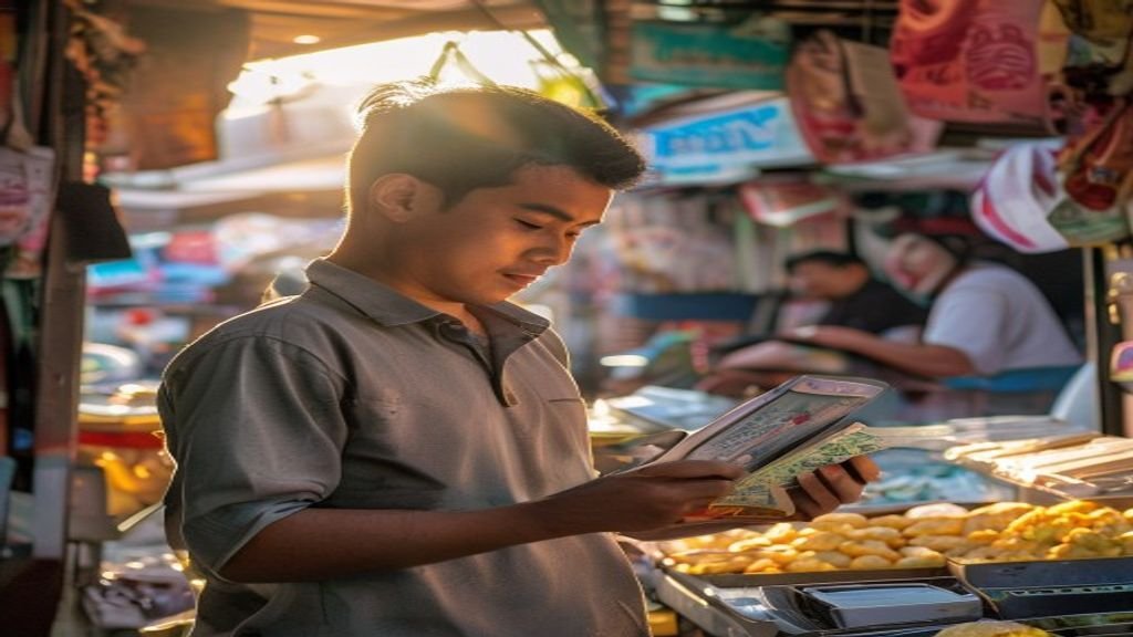 Gambar ilustrasi ide bisnis modal kecil: usaha katering rumahan, jualan online, dan kerajinan tangan.