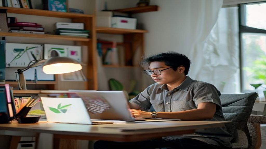 Ilustrasi 5 ide bisnis modal kecil: dropship, makanan rumahan, jasa kebersihan, cetak kaos, kursus online