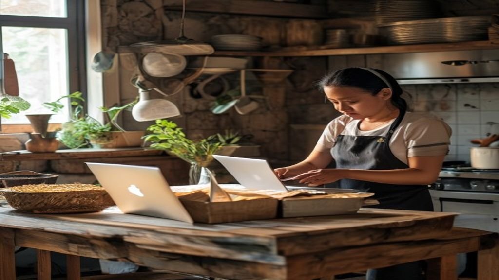 Ilustrasi ide bisnis modal kecil, contoh usaha rumahan dengan investasi minimal dan potensi keuntungan tinggi.