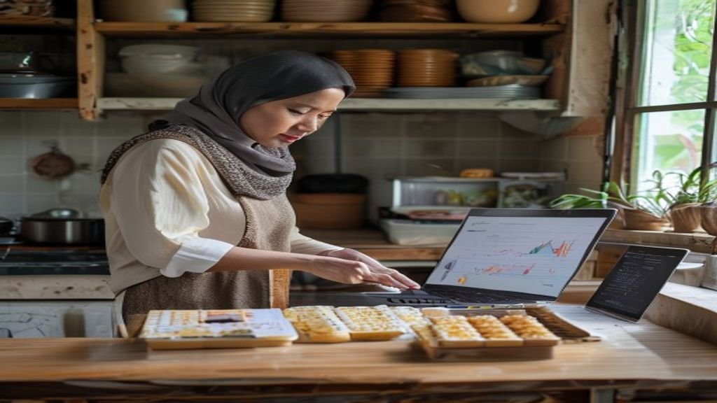 Ilustrasi ide bisnis modal kecil: contoh toko online, warung kopi, atau jasa kebersihan dengan biaya awal rendah