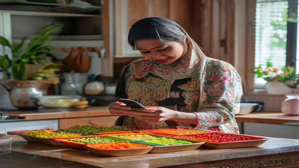 Ilustrasi ide bisnis modal kecil, seperti usaha makanan rumahan, jualan online, atau kerajinan tangan.