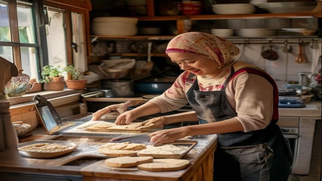 Ilustrasi beberapa ide bisnis modal kecil seperti kios makanan, jasa digital, dan toko online